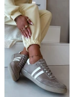 model 21935182 Kožené Nízké Dámské Tenisky Tmavě Béžové - Zazoo model 21935182 Kožené Nízké Dámské Tenisky Tmavě Béžové - Zazoo