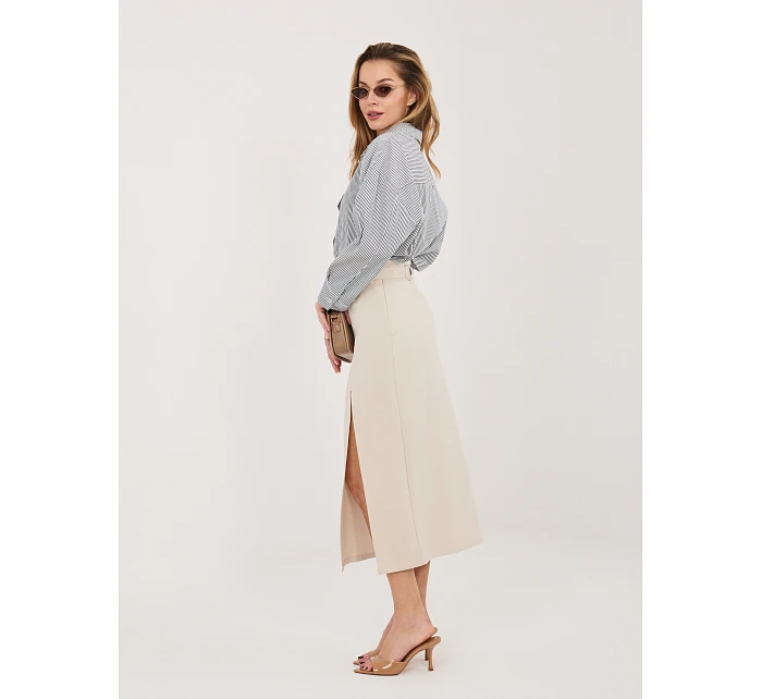 Spódnica IT SD jasny beżowy model 22042607 - FPrice Spódnica IT SD jasny beżowy model 22042607 - FPrice