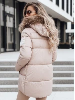 Dámská prošívaná zimní bunda s kapucí béžová Dstreet model 21994841 - FashionStreet