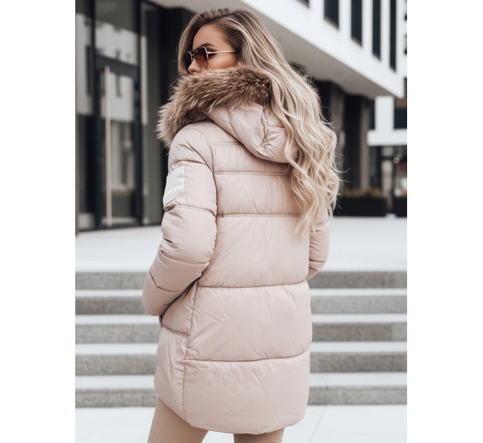 Dámská prošívaná zimní bunda s kapucí béžová Dstreet model 21994841 - FashionStreet