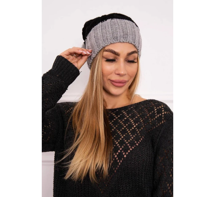 Paris fleecová čepice K212 černá+šedá