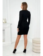 Pletené šaty s motivem orla černé Pletené šaty s motivem orla černé