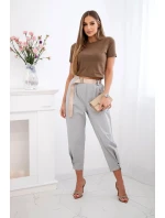 Kalhoty Summer Punto se zapínáním na nohavice šedý Kalhoty Summer Punto se zapínáním na nohavice šedý