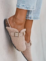 Dámské pantofle s kožíškem typu beránek Béžové Lorivine