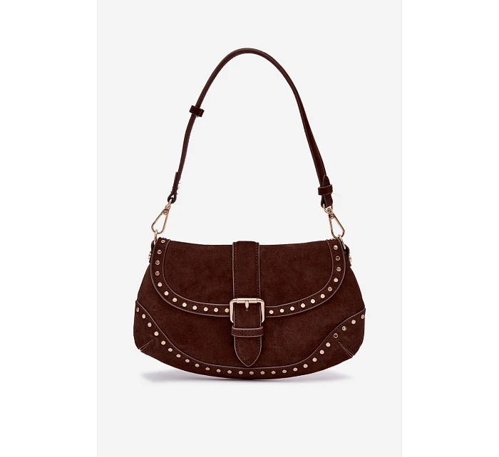 Kožená Eko semišová kabelka s přezkami Clarielle