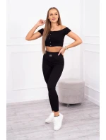 Žebrované legíny model 20686777 černé - Kesi Žebrované legíny model 20686777 černé - Kesi