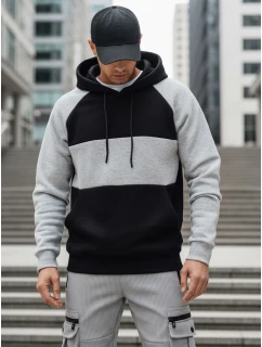 Pánská základní mikina s kapucí s a černými pruhy Dstreet model 21986026 - FashionStreet