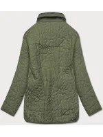 Tenká zelená dámská bunda s ozdobným prošíváním (JIN226) Tenká zelená dámská bunda s ozdobným prošíváním (JIN226)