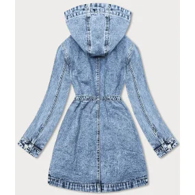 Světle modrá volná dámská džínová bunda model 18619886 - P.O.P. SEVEN Světle modrá volná dámská džínová bunda model 18619886 - P.O.P. SEVEN