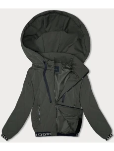 Prošívaná bunda s ozdobným žebrováním armáda (16M9085-136)