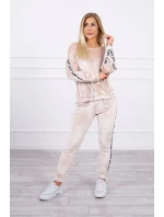 model 21753114 béžová velurová sada - K-Fashion