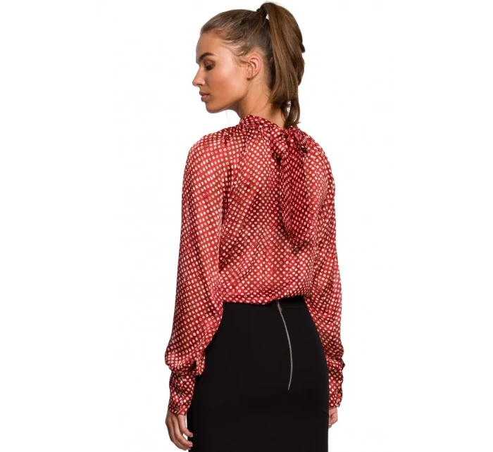 S235 Chiiffonová halenka se zavazováním na zádech - model 2