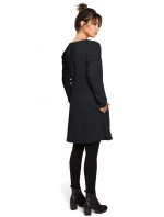 B042 Tunika s předním rozparkem - černá