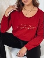 dámská halenka oversize s potiskem bordó Dstreet model 21982025 - FashionStreet