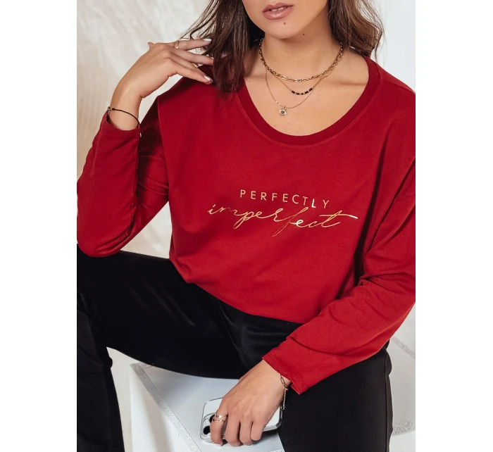 dámská halenka oversize s potiskem bordó Dstreet model 21982025 - FashionStreet