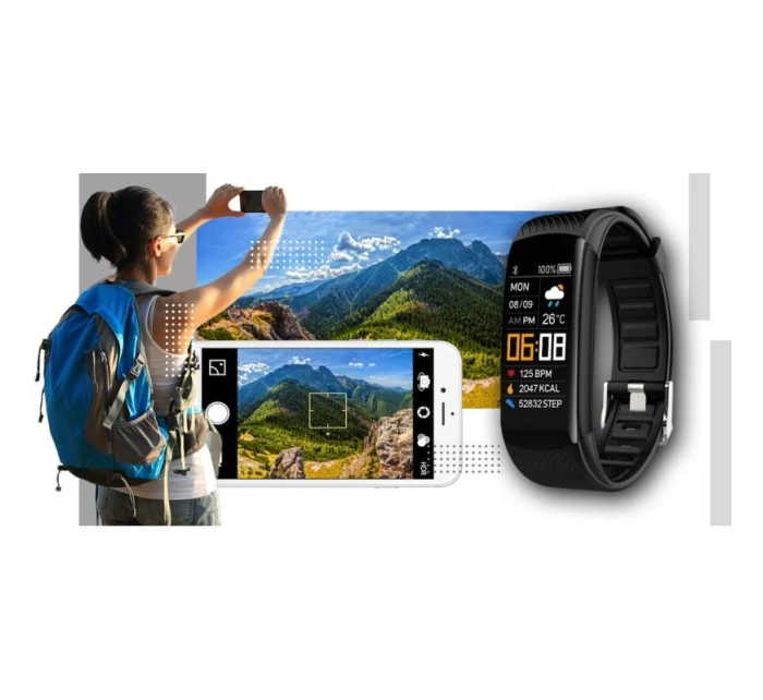 GIEWONT Smartwatch Black and White 2 Stripes GW200-2 GIEWONT Smartwatch Black and White 2 Stripes GW200-2