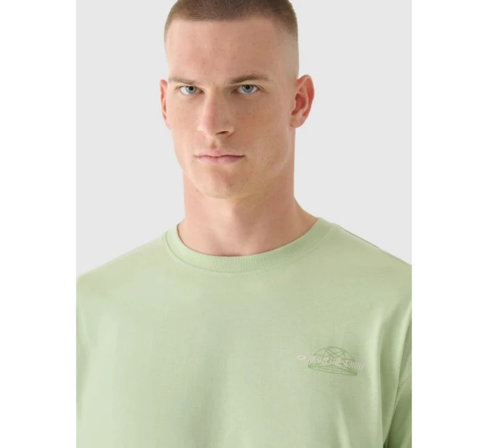 Pánské tričko oversize s potiskem a dlouhým rukávem 4F 4FRAW24TLONM502-44S Pánské tričko oversize s potiskem a dlouhým rukávem 4F 4FRAW24TLONM502-44S