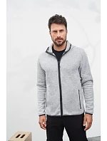 JN Pánská pletená fleecová bunda s kapucí 02.0 denim melange/black model 22487251 - Daiber JN Pánská pletená fleecová bunda s kapucí 02.0 denim melange/black model 22487251 - Daiber