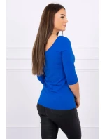 Chrpová halenka s kulatým výstřihem