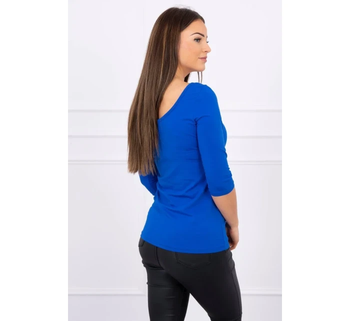 Chrpová halenka s kulatým výstřihem