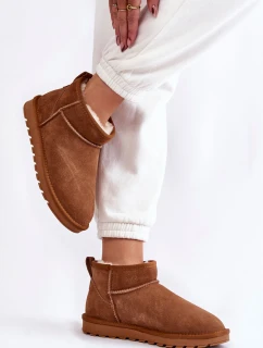 Dámské semišové nízké boty do sněhu Velbloud model 21601961 - Boto
