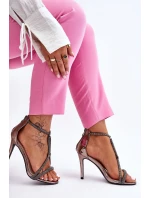 Elegantní Sandály Na Vysokém Podpatku Se stříbrne model 21609922 - S.Barski