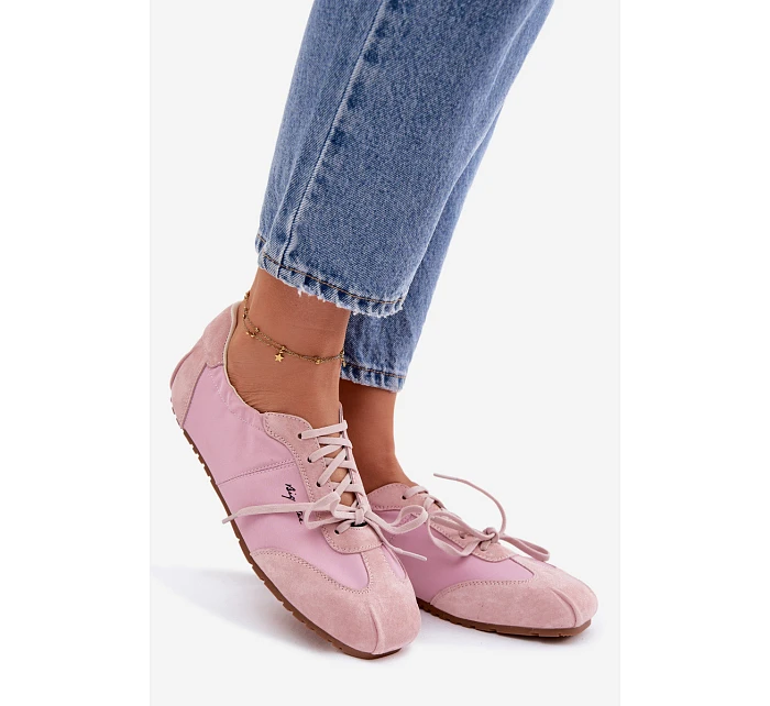 Semišové Nízké Dámské Tenisky Big Star model 22095384 Růžové - Big Star Shoes