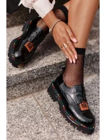 Lakované Dámské Polobotky Šněrovací Artiker Černé Lakované Dámské Polobotky Šněrovací Artiker Černé