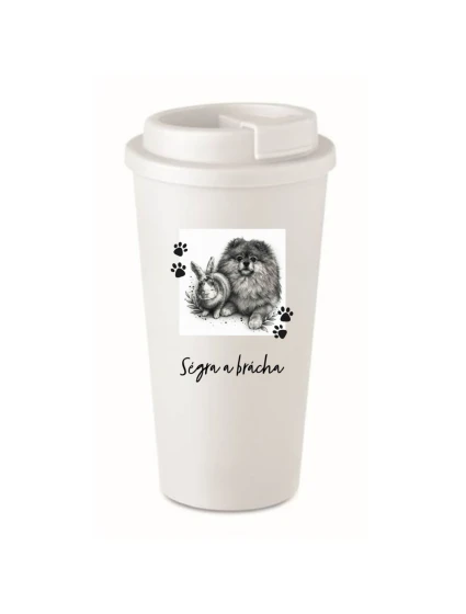 Personalizovaný cestovní termohrnek - fotografie s mazlíčkem
