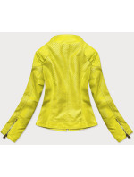 Žlutá bunda ramoneska z ozdobné eko kůže (G85)