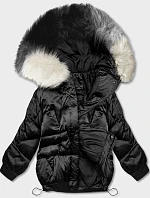 Krátká bunda oversize černá (H-1109-01)