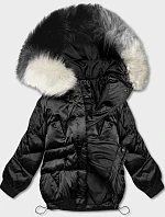Krátká bunda oversize černá (H-1109-01)