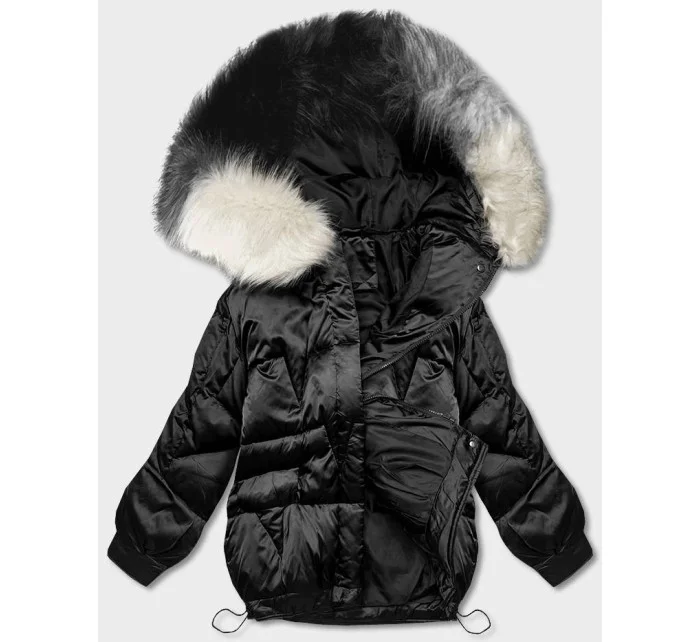 Černá krátká oversize bunda (H-1109-01) Černá krátká oversize bunda (H-1109-01)