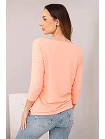 Dámská halenka s lodičkovým výstřihem lososová