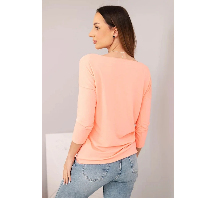 Dámská halenka s lodičkovým výstřihem lososová