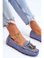 Semišové Mokasíny S Mašlí A Modre model 21623158 - Boto