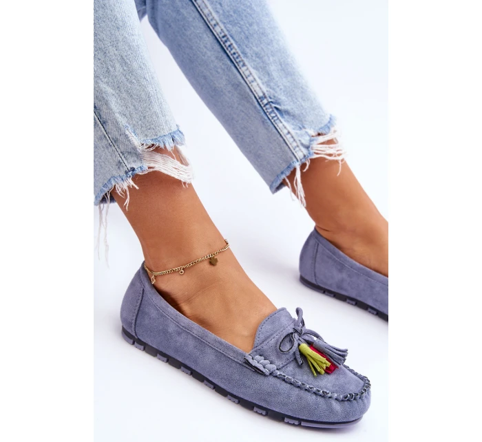 Semišové Mokasíny S Mašlí A Modre model 21623158 - Boto