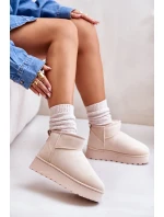 Dámské Sněhule Na Platformě Zateplené Kožíškem Světle Béžové model 21672090 - Boto Dámské Sněhule Na Platformě Zateplené Kožíškem Světle Béžové model 21672090 - Boto