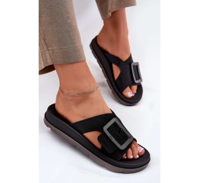 Dámské Pantofle S Přezkou Černé model 21695857 - Zaxy Dámské Pantofle S Přezkou Černé model 21695857 - Zaxy