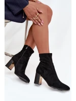 Dámské kotníkové boty na sloupku se zlatým zateplené černé model 21712211 - Boto Dámské kotníkové boty na sloupku se zlatým zateplené černé model 21712211 - Boto