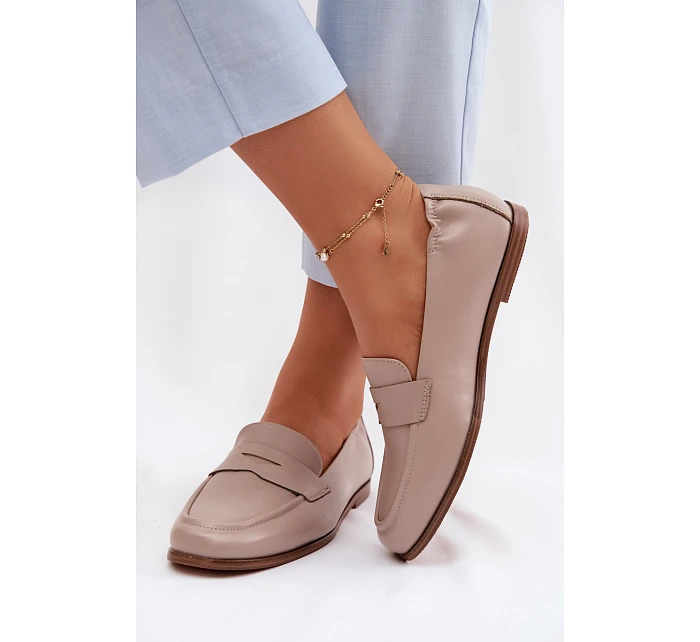 Mokasíny z přírodní kůže Vinceza Béžové Mokasíny z přírodní kůže Vinceza Béžové