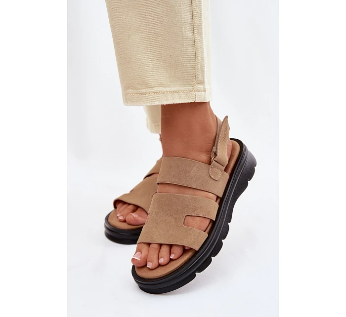 Dámské sandály semišové Big Star TT274482 Béžové