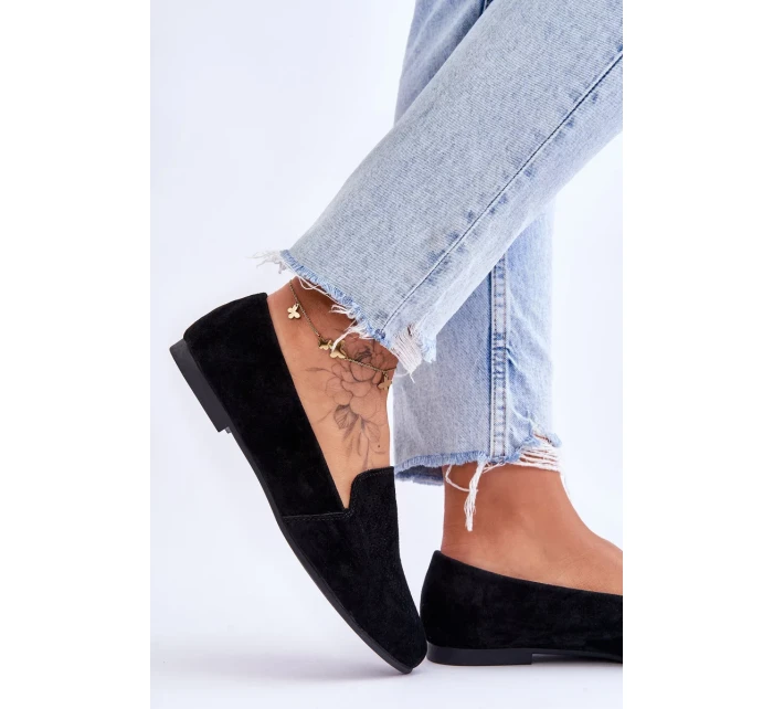 Semišové pohodlné mokasíny Černá Giovana Semišové pohodlné mokasíny Černá Giovana