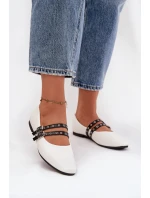 Dámské baleríny s pásky Deliora – bílé