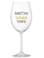 BABIČČINA TEKUTÁ TERAPIE - čirá sklenice na víno 350 ml BABIČČINA TEKUTÁ TERAPIE - čirá sklenice na víno 350 ml