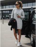 Dámská oversize dlouhá mikina světle šedá model 21964016 - Dstreet