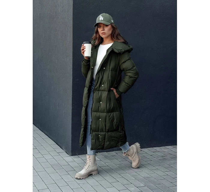 Dámský prošívaný kabát zelený Dstreet model 21978739 - FashionStreet Dámský prošívaný kabát zelený Dstreet model 21978739 - FashionStreet
