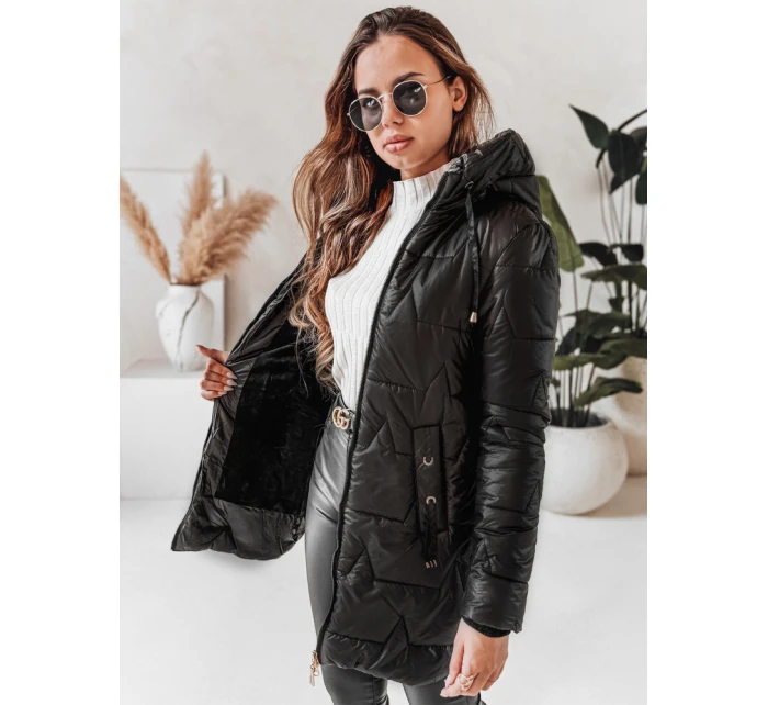Dámská prošívaná zimní bunda s kapucí černá FashionStreet TY5089