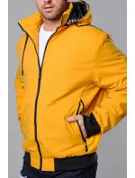 Pánská žlutá sportovní bunda s kapucí model 18311037 - J.STYLE Pánská žlutá sportovní bunda s kapucí model 18311037 - J.STYLE