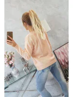 Svetr s výstřihem do V, pudrově růžový Svetr s výstřihem do V, pudrově růžový